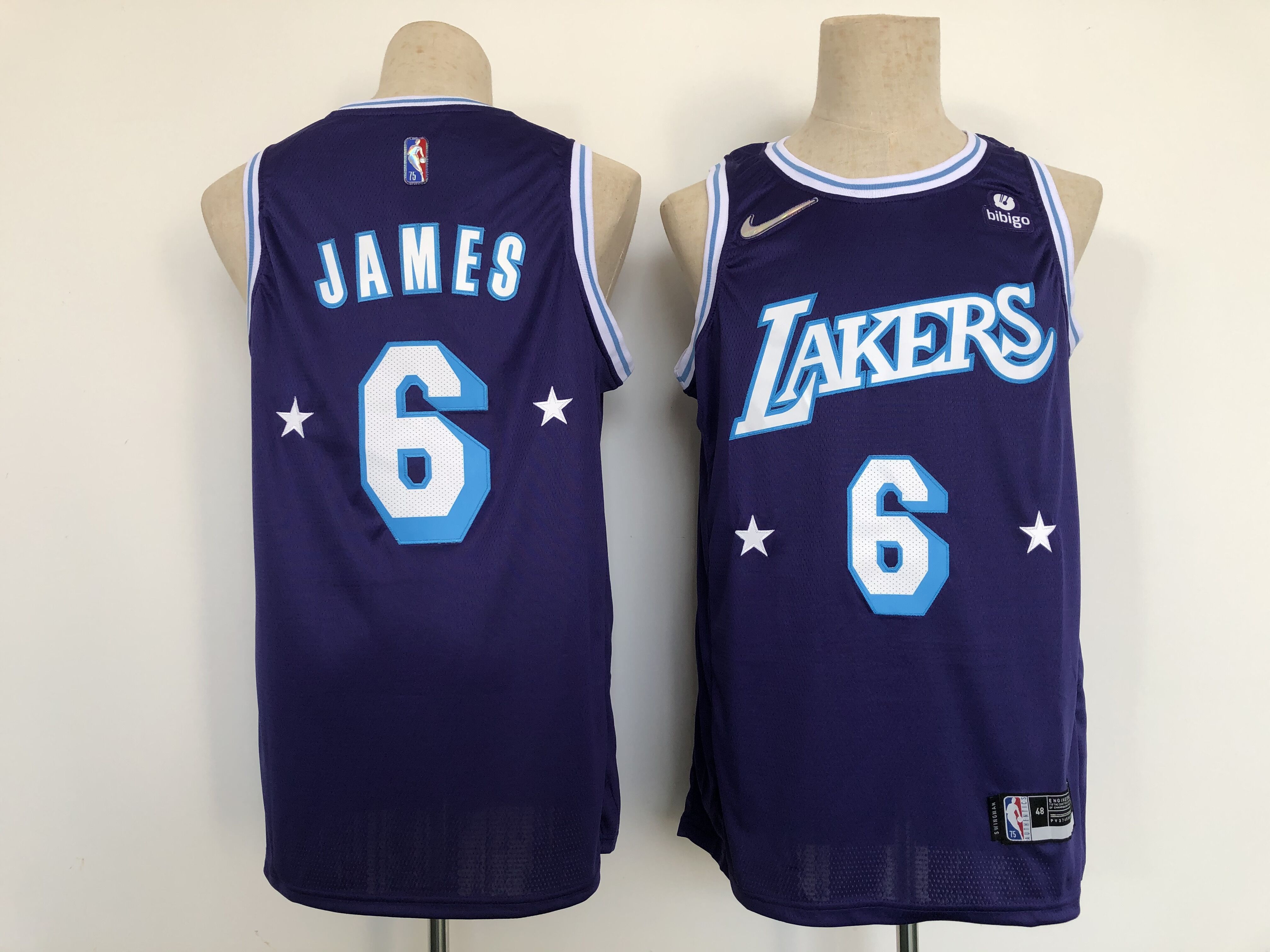 Men Los Angeles Lakers #6 James Blue 2022 City Edition Nike NBA Jersey